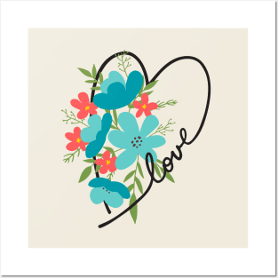 Floral Heart Love Letters for Flower Lovers Posters and Art